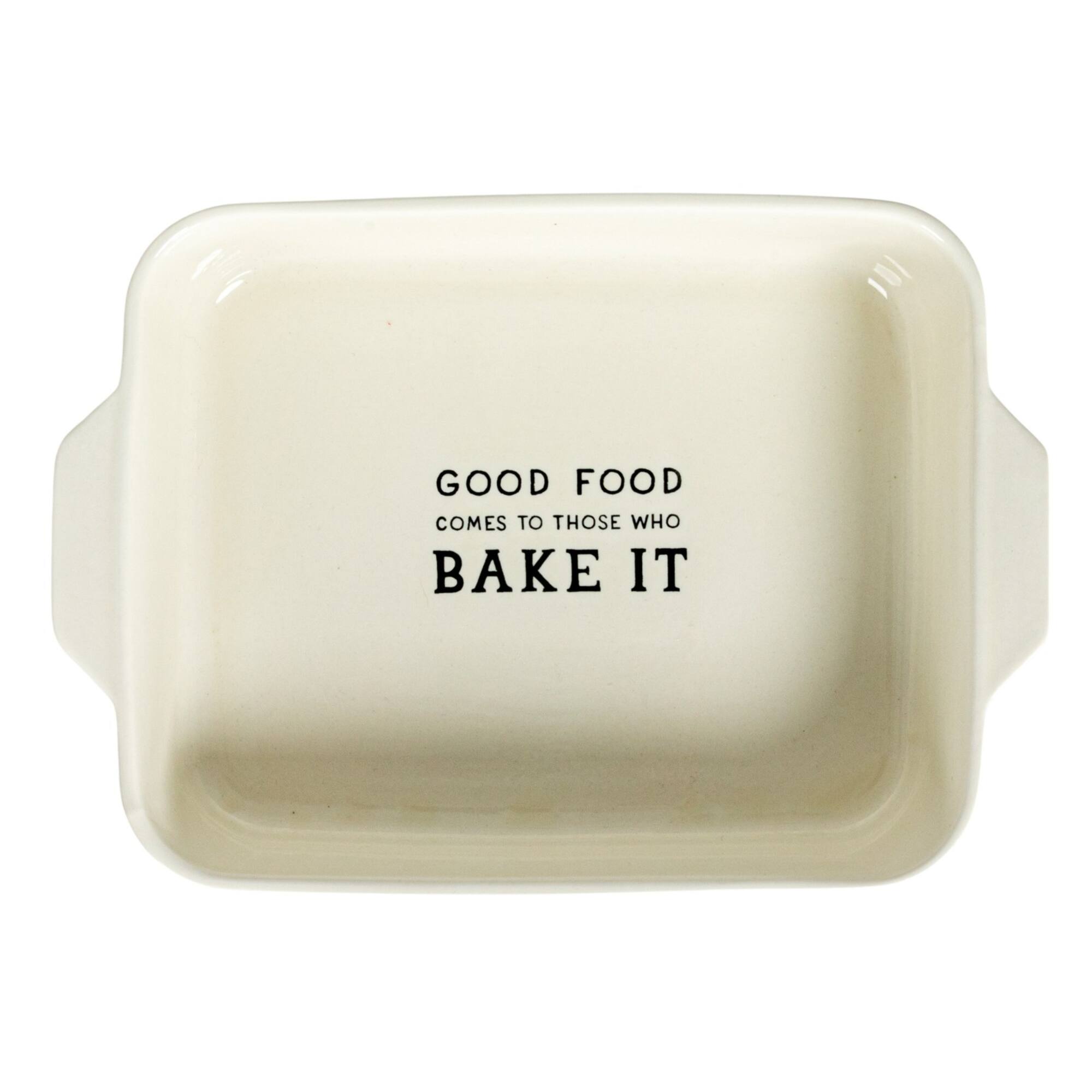 Hello Honey® 10.25" White Cooking Sentiment Stoneware Baker